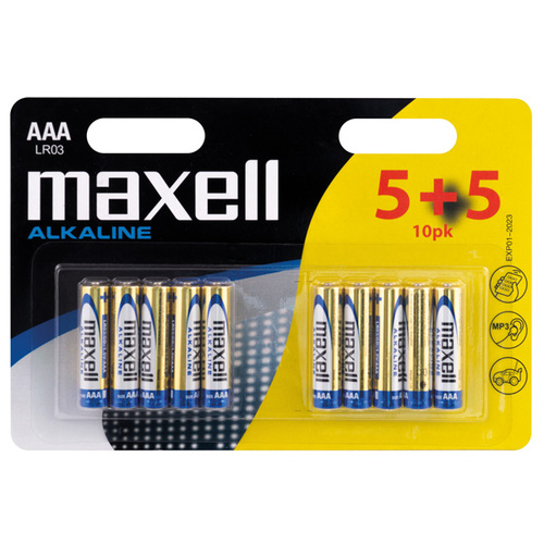 Maxell - Maxell Alkaline AAA / LR 03 Batterier - 10stk