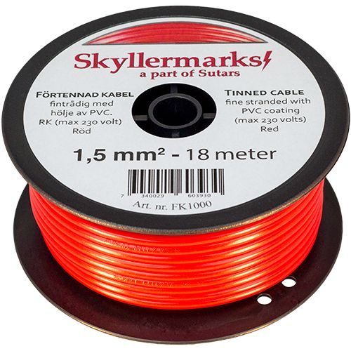 Skyllermarks - Minirulle fortinnet PVC kabel 1,5 mm²