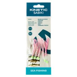 Kinetic Sabiki Lille Blæksprutteforfang Makrel/Torsk, Pink/Glimmer