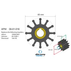 Albin Pump Marine Premium Impeller Kit pn 06-01-018