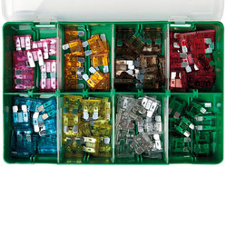 Bladsäkring sortiment 130 st i plastbox 4-30Amp