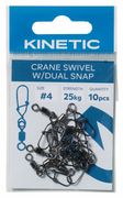 Kinetic Crane Swivel m. Dual Snaplock