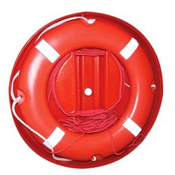 Redningskrans lifebuoy med 30m flyde line i rund beholder